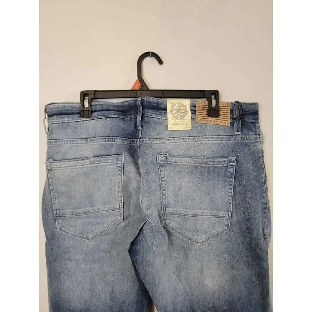 Jordan Craig Legacy Edition Blue Ripped Denim Men's Skinny Jeans Size 36x34
